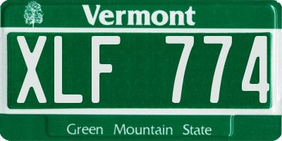 VT license plate XLF774