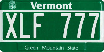 VT license plate XLF777