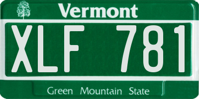 VT license plate XLF781