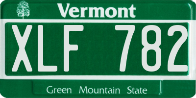 VT license plate XLF782