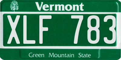 VT license plate XLF783