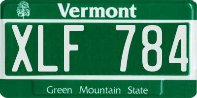 VT license plate XLF784