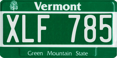VT license plate XLF785
