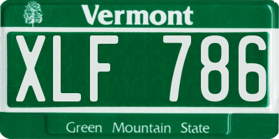 VT license plate XLF786