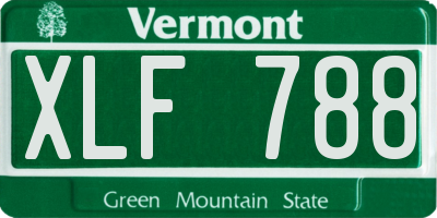 VT license plate XLF788