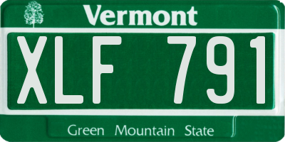 VT license plate XLF791