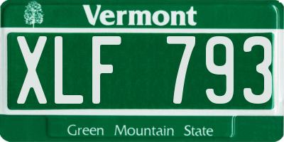 VT license plate XLF793