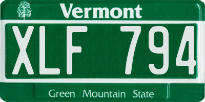 VT license plate XLF794