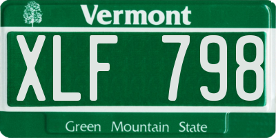 VT license plate XLF798