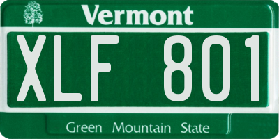 VT license plate XLF801