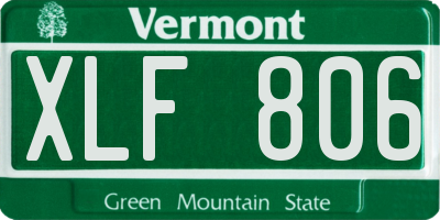 VT license plate XLF806