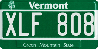 VT license plate XLF808