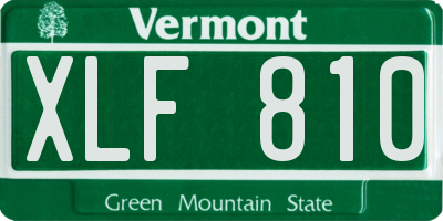 VT license plate XLF810