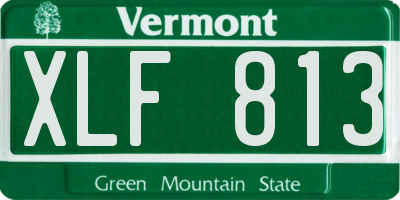 VT license plate XLF813