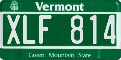 VT license plate XLF814