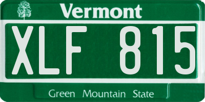 VT license plate XLF815