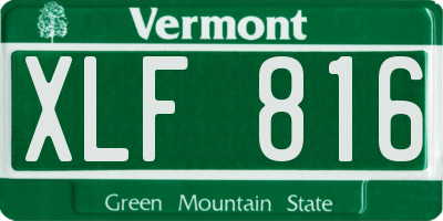VT license plate XLF816