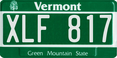 VT license plate XLF817
