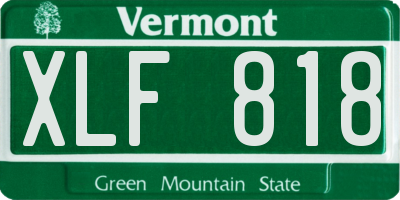 VT license plate XLF818