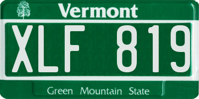 VT license plate XLF819