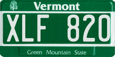 VT license plate XLF820