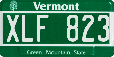 VT license plate XLF823