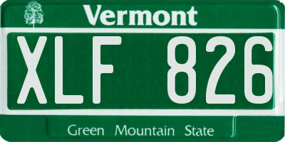 VT license plate XLF826