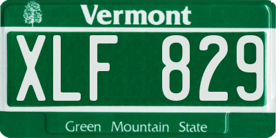 VT license plate XLF829