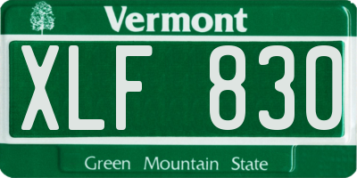 VT license plate XLF830