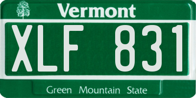 VT license plate XLF831