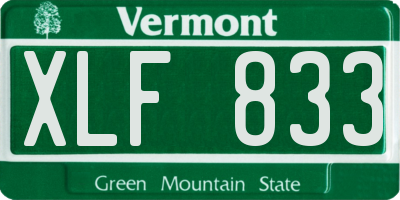 VT license plate XLF833