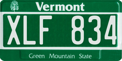 VT license plate XLF834