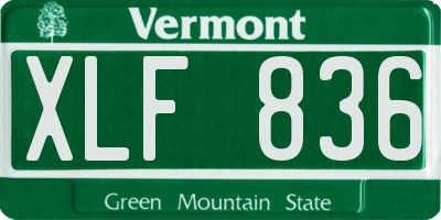 VT license plate XLF836
