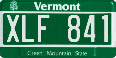 VT license plate XLF841