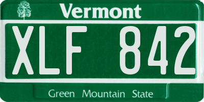 VT license plate XLF842