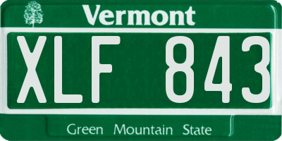 VT license plate XLF843
