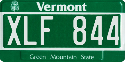 VT license plate XLF844