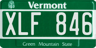 VT license plate XLF846