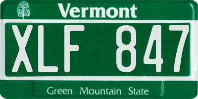 VT license plate XLF847
