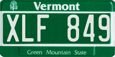 VT license plate XLF849