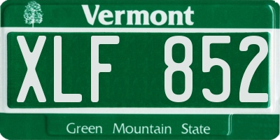 VT license plate XLF852