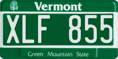 VT license plate XLF855