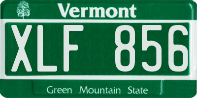 VT license plate XLF856