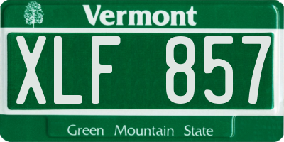 VT license plate XLF857