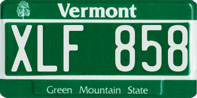VT license plate XLF858