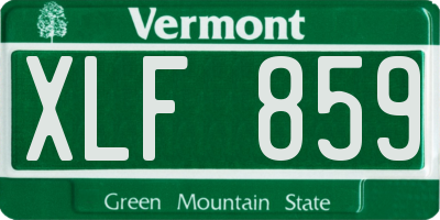 VT license plate XLF859