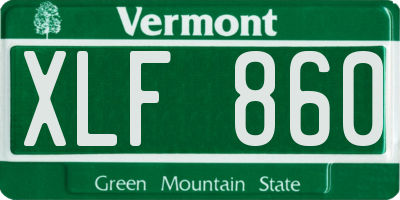 VT license plate XLF860