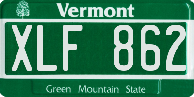 VT license plate XLF862