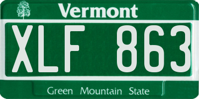 VT license plate XLF863