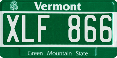 VT license plate XLF866